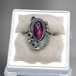 🌺Vintage Native American Sterling Dragon’s Breath  Ring